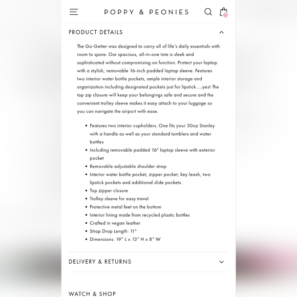 Poppy & Peonies Heritage Green Tote - Picture 2 of 8